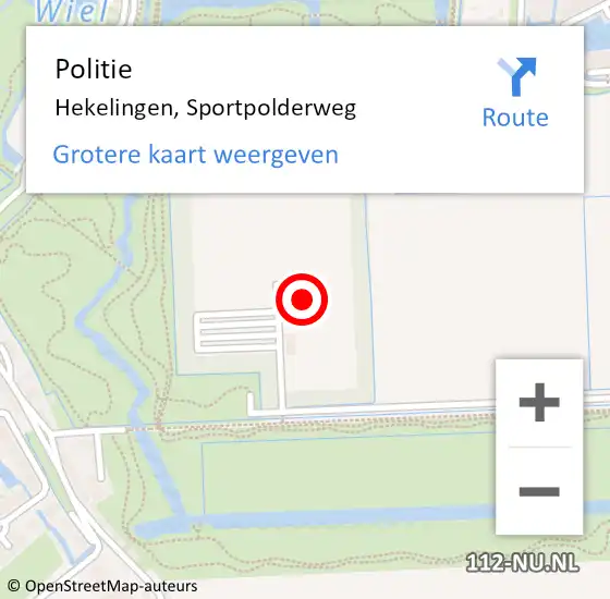 Locatie op kaart van de 112 melding: Politie Hekelingen, Sportpolderweg op 24 juli 2024 21:33