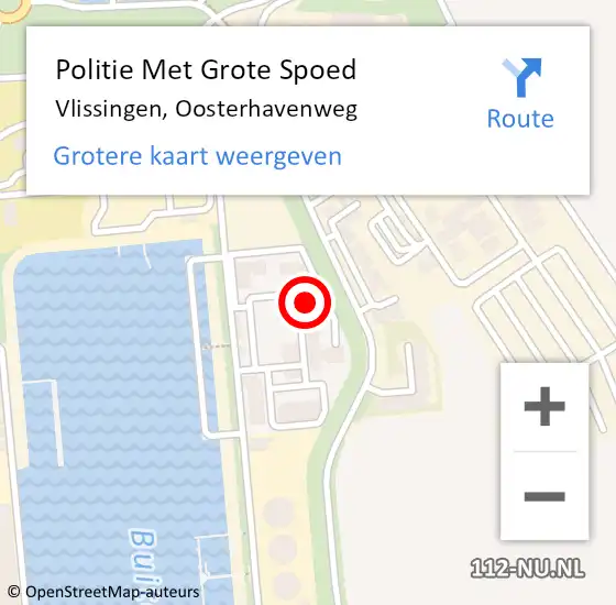 Locatie op kaart van de 112 melding: Politie Met Grote Spoed Naar Vlissingen, Oosterhavenweg op 24 juli 2024 22:24