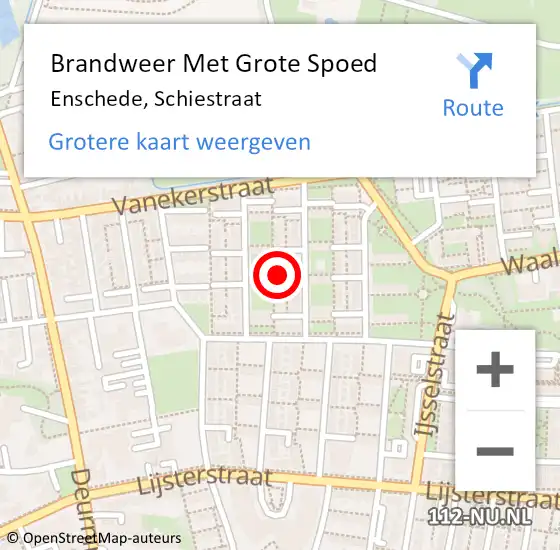 Locatie op kaart van de 112 melding: Brandweer Met Grote Spoed Naar Enschede, Schiestraat op 24 juli 2024 22:38