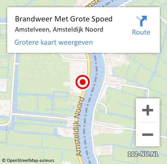 Locatie op kaart van de 112 melding: Brandweer Met Grote Spoed Naar Amstelveen, Amsteldijk Noord op 24 juli 2024 22:55