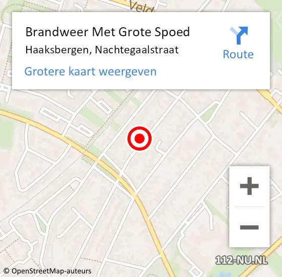 Locatie op kaart van de 112 melding: Brandweer Met Grote Spoed Naar Haaksbergen, Nachtegaalstraat op 24 juli 2024 23:13