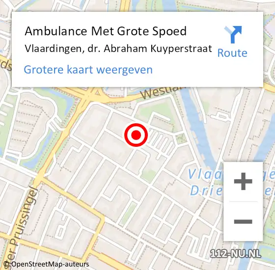 Locatie op kaart van de 112 melding: Ambulance Met Grote Spoed Naar Vlaardingen, dr. Abraham Kuyperstraat op 24 juli 2024 23:44