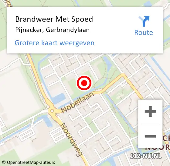 Locatie op kaart van de 112 melding: Brandweer Met Spoed Naar Pijnacker, Gerbrandylaan op 24 juli 2024 23:49