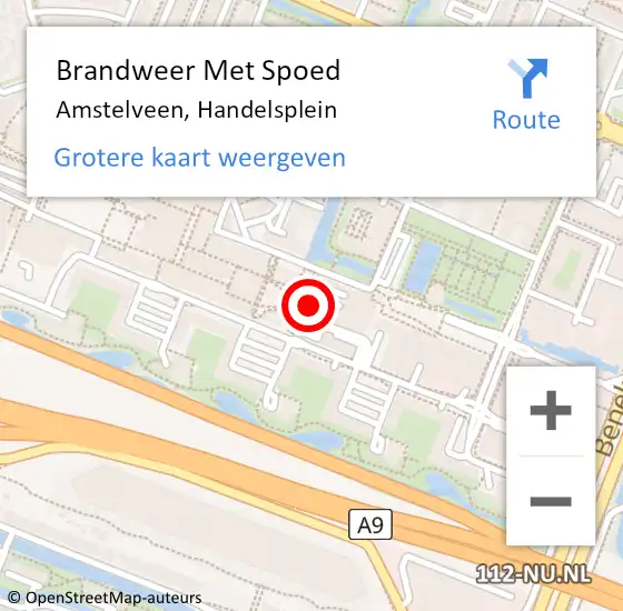 Locatie op kaart van de 112 melding: Brandweer Met Spoed Naar Amstelveen, Handelsplein op 25 juli 2024 00:06