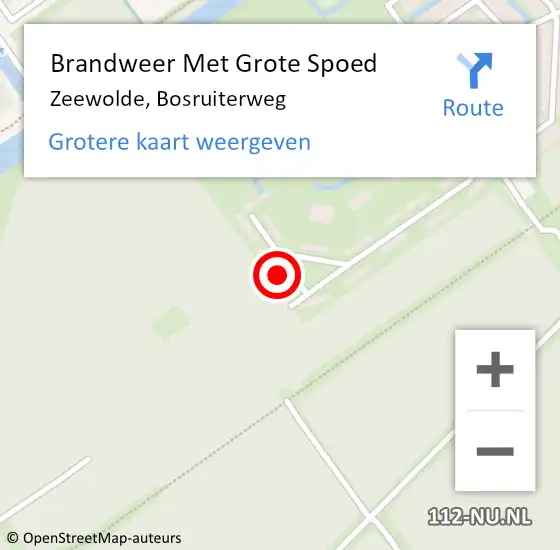 Locatie op kaart van de 112 melding: Brandweer Met Grote Spoed Naar Zeewolde, Bosruiterweg op 25 juli 2024 00:26