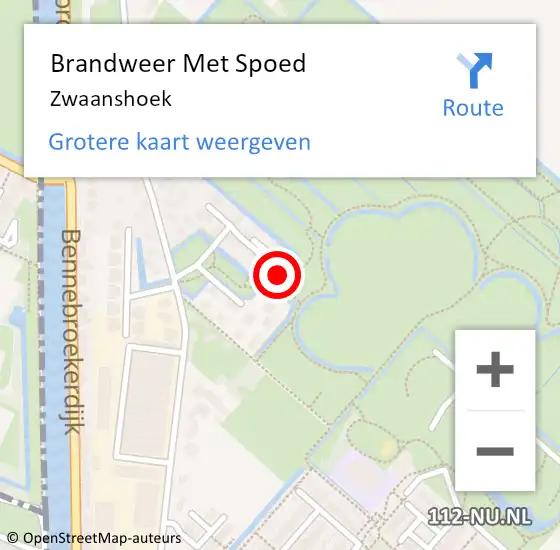 Locatie op kaart van de 112 melding: Brandweer Met Spoed Naar Zwaanshoek op 25 juli 2024 00:57