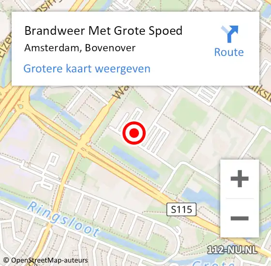 Locatie op kaart van de 112 melding: Brandweer Met Grote Spoed Naar Amsterdam, Bovenover op 25 juli 2024 01:17