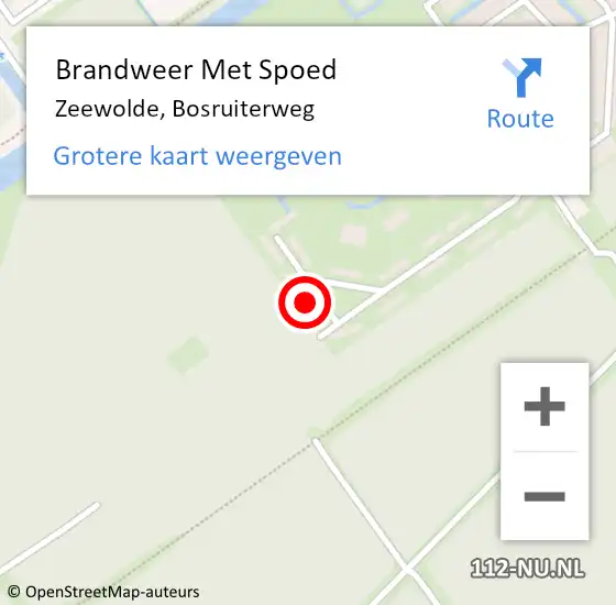 Locatie op kaart van de 112 melding: Brandweer Met Spoed Naar Zeewolde, Bosruiterweg op 25 juli 2024 01:35