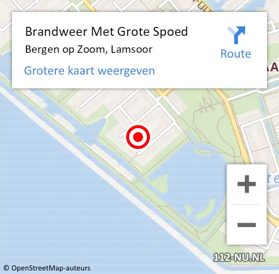 Locatie op kaart van de 112 melding: Brandweer Met Grote Spoed Naar Bergen op Zoom, Lamsoor op 25 juli 2024 02:25