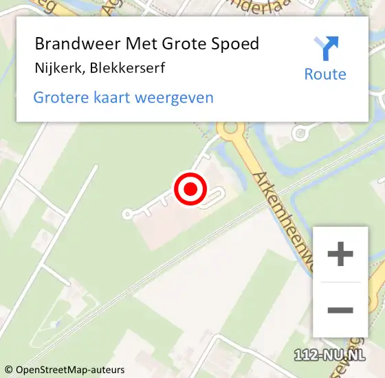 Locatie op kaart van de 112 melding: Brandweer Met Grote Spoed Naar Nijkerk, Blekkerserf op 25 juli 2024 03:43