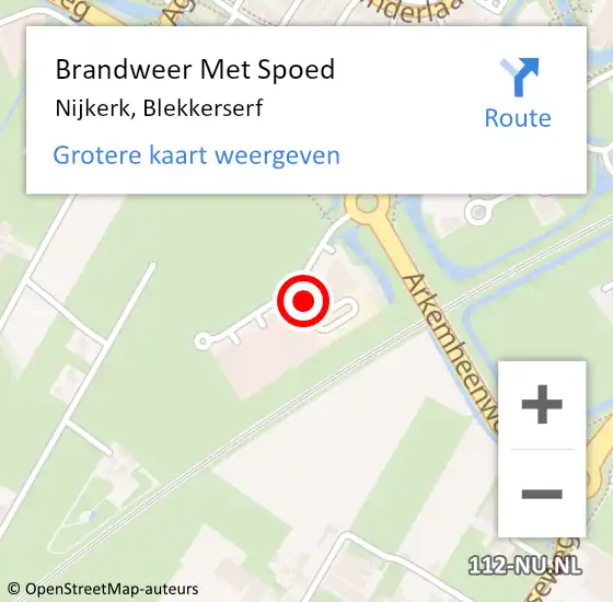 Locatie op kaart van de 112 melding: Brandweer Met Spoed Naar Nijkerk, Blekkerserf op 25 juli 2024 04:48