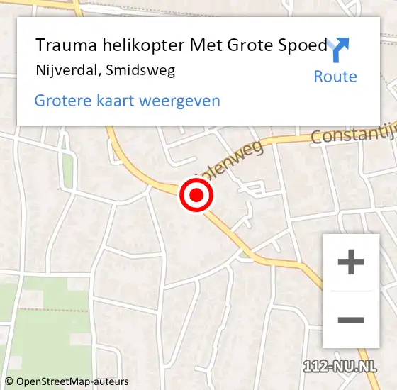 Locatie op kaart van de 112 melding: Trauma helikopter Met Grote Spoed Naar Nijverdal, Smidsweg op 25 juli 2024 05:52