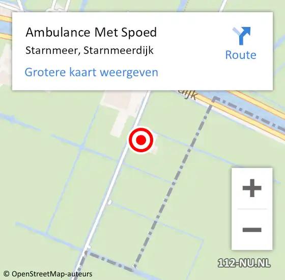 Locatie op kaart van de 112 melding: Ambulance Met Spoed Naar Starnmeer, Starnmeerdijk op 25 juli 2024 06:00