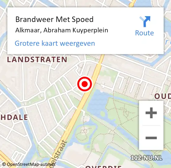 Locatie op kaart van de 112 melding: Brandweer Met Spoed Naar Alkmaar, Abraham Kuyperplein op 25 juli 2024 07:02