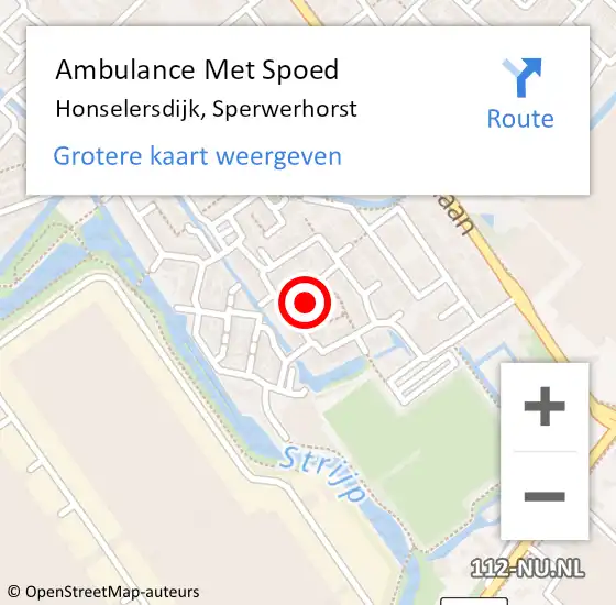 Locatie op kaart van de 112 melding: Ambulance Met Spoed Naar Honselersdijk, Sperwerhorst op 25 juli 2024 07:47