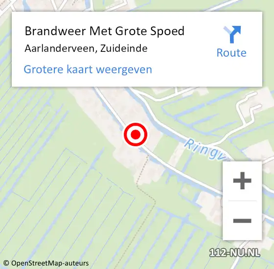 Locatie op kaart van de 112 melding: Brandweer Met Grote Spoed Naar Aarlanderveen, Zuideinde op 25 juli 2024 08:26