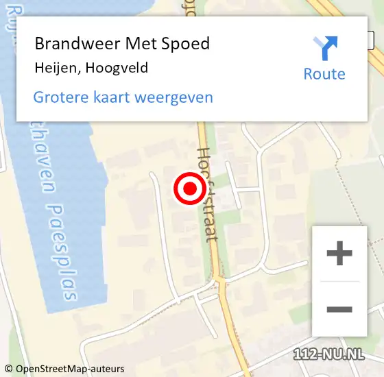 Locatie op kaart van de 112 melding: Brandweer Met Spoed Naar Heijen, Hoogveld op 25 juli 2024 09:38