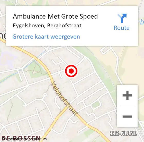 Locatie op kaart van de 112 melding: Ambulance Met Grote Spoed Naar Eygelshoven, Berghofstraat op 14 oktober 2014 10:09