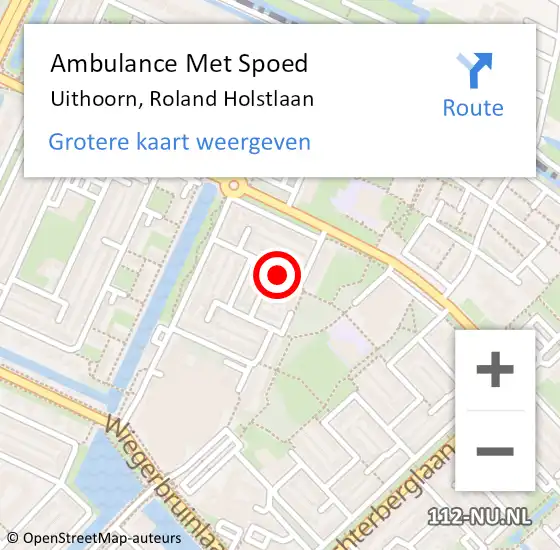 Locatie op kaart van de 112 melding: Ambulance Met Spoed Naar Uithoorn, Roland Holstlaan op 25 juli 2024 10:49