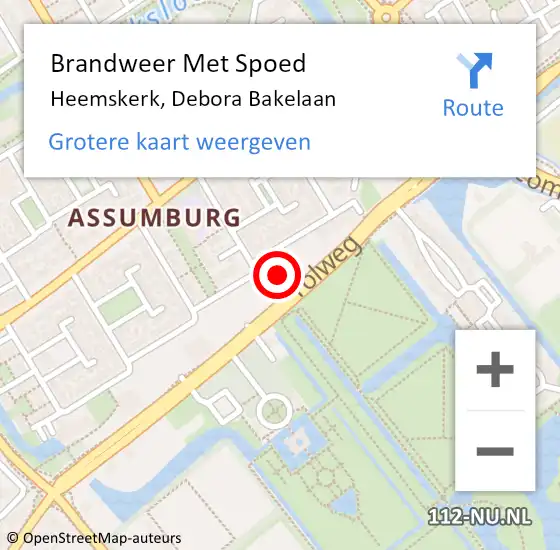 Locatie op kaart van de 112 melding: Brandweer Met Spoed Naar Heemskerk, Debora Bakelaan op 25 juli 2024 11:23