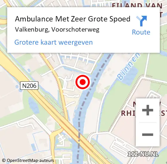 Locatie op kaart van de 112 melding: Ambulance Met Zeer Grote Spoed Naar Valkenburg, Voorschoterweg op 25 juli 2024 11:29
