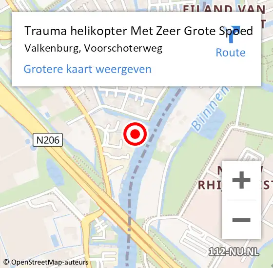 Locatie op kaart van de 112 melding: Trauma helikopter Met Zeer Grote Spoed Naar Valkenburg, Voorschoterweg op 25 juli 2024 11:30