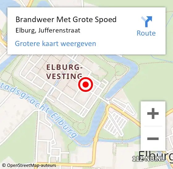 Locatie op kaart van de 112 melding: Brandweer Met Grote Spoed Naar Elburg, Jufferenstraat op 25 juli 2024 11:34