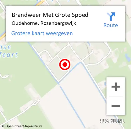 Locatie op kaart van de 112 melding: Brandweer Met Grote Spoed Naar Oudehorne, Rozenbergswijk op 25 juli 2024 11:43