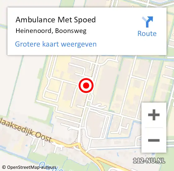 Locatie op kaart van de 112 melding: Ambulance Met Spoed Naar Heinenoord, Boonsweg op 25 juli 2024 12:05