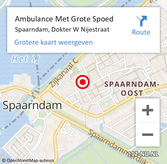 Locatie op kaart van de 112 melding: Ambulance Met Grote Spoed Naar Spaarndam, Dokter W Nijestraat op 25 juli 2024 12:19