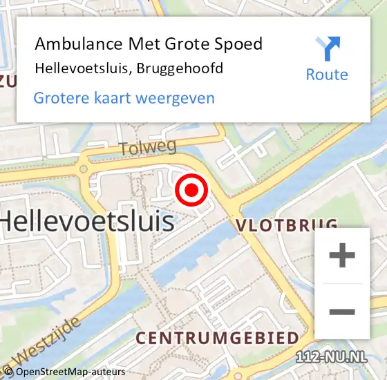 Locatie op kaart van de 112 melding: Ambulance Met Grote Spoed Naar Hellevoetsluis, Bruggehoofd op 25 juli 2024 12:22