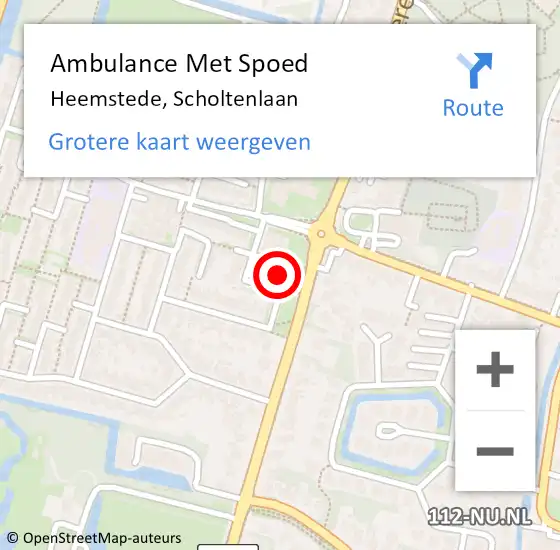 Locatie op kaart van de 112 melding: Ambulance Met Spoed Naar Heemstede, Scholtenlaan op 25 juli 2024 12:27