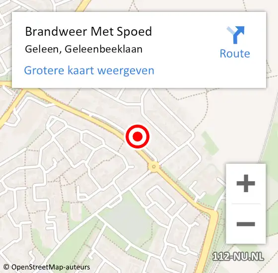 Locatie op kaart van de 112 melding: Brandweer Met Spoed Naar Geleen, Geleenbeeklaan op 25 juli 2024 12:43