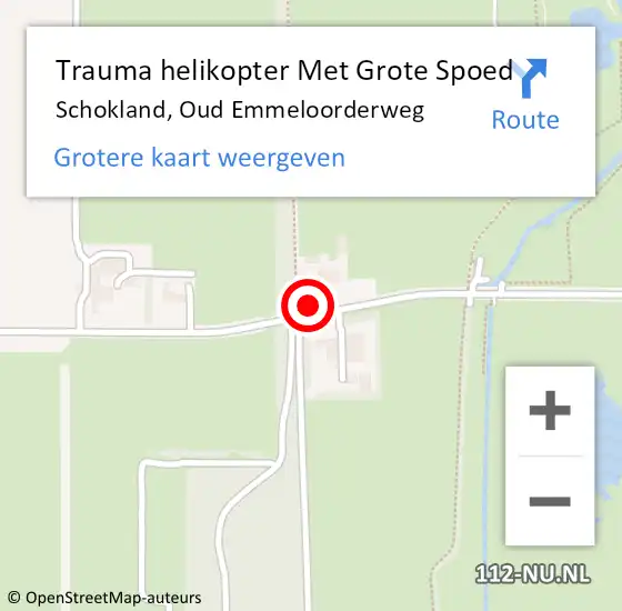 Locatie op kaart van de 112 melding: Trauma helikopter Met Grote Spoed Naar Schokland, Oud Emmeloorderweg op 25 juli 2024 13:11
