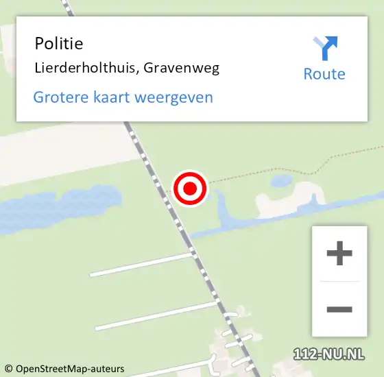 Locatie op kaart van de 112 melding: Politie Lierderholthuis, Gravenweg op 25 juli 2024 13:24