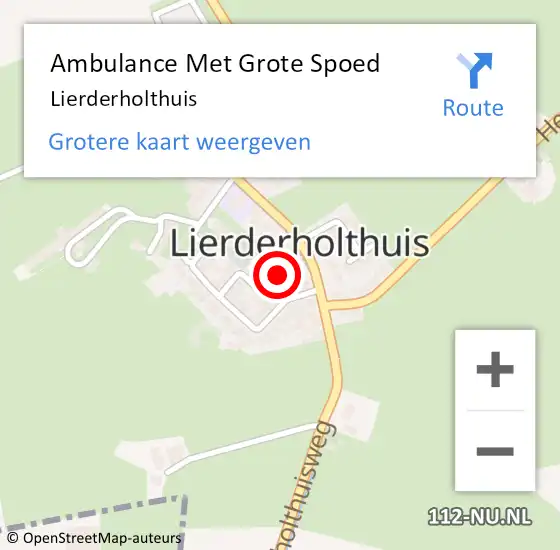 Locatie op kaart van de 112 melding: Ambulance Met Grote Spoed Naar Lierderholthuis op 25 juli 2024 13:24