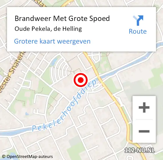 Locatie op kaart van de 112 melding: Brandweer Met Grote Spoed Naar Oude Pekela, de Helling op 25 juli 2024 13:27