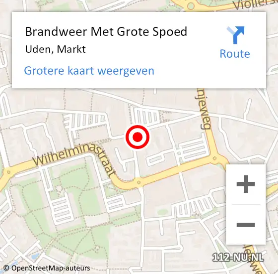 Locatie op kaart van de 112 melding: Brandweer Met Grote Spoed Naar Uden, Markt op 25 juli 2024 14:34