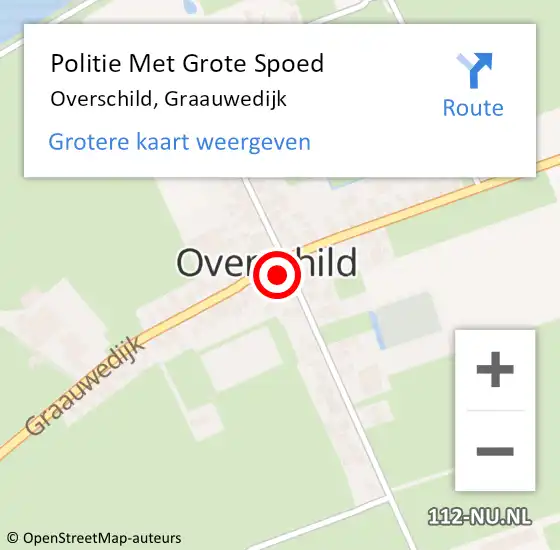 Locatie op kaart van de 112 melding: Politie Met Grote Spoed Naar Overschild, Graauwedijk op 25 juli 2024 15:04