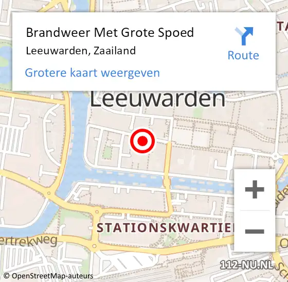 Locatie op kaart van de 112 melding: Brandweer Met Grote Spoed Naar Leeuwarden, Zaailand op 25 juli 2024 15:28