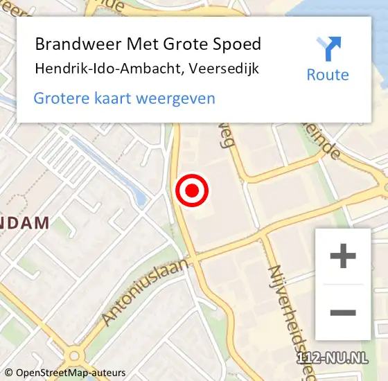 Locatie op kaart van de 112 melding: Brandweer Met Grote Spoed Naar Hendrik-Ido-Ambacht, Veersedijk op 25 juli 2024 15:39