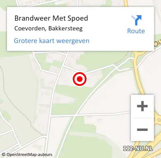 Locatie op kaart van de 112 melding: Brandweer Met Spoed Naar Coevorden, Bakkersteeg op 25 juli 2024 15:40