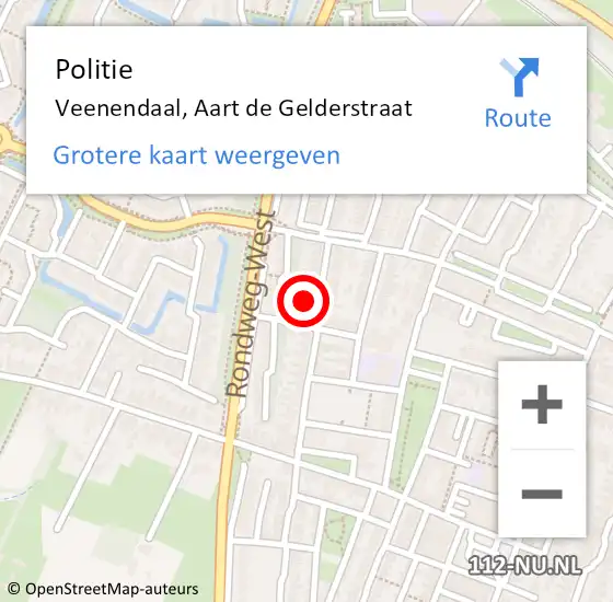 Locatie op kaart van de 112 melding: Politie Veenendaal, Aart de Gelderstraat op 25 juli 2024 16:06