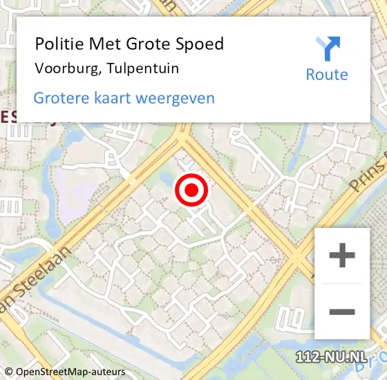 Locatie op kaart van de 112 melding: Politie Met Grote Spoed Naar Voorburg, Tulpentuin op 25 juli 2024 16:29