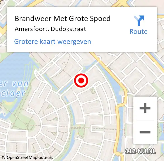 Locatie op kaart van de 112 melding: Brandweer Met Grote Spoed Naar Amersfoort, Dudokstraat op 25 juli 2024 16:45