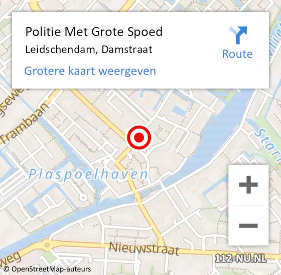 Locatie op kaart van de 112 melding: Politie Met Grote Spoed Naar Leidschendam, Damstraat op 25 juli 2024 16:47