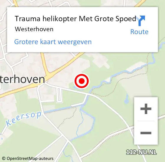 Locatie op kaart van de 112 melding: Trauma helikopter Met Grote Spoed Naar Westerhoven op 25 juli 2024 16:50