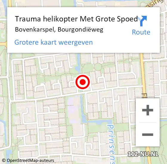 Locatie op kaart van de 112 melding: Trauma helikopter Met Grote Spoed Naar Bovenkarspel, Bourgondiëweg op 25 juli 2024 17:27