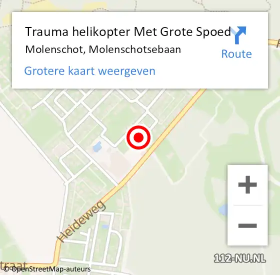 Locatie op kaart van de 112 melding: Trauma helikopter Met Grote Spoed Naar Molenschot, Molenschotsebaan op 25 juli 2024 17:37