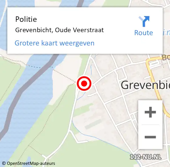 Locatie op kaart van de 112 melding: Politie Grevenbicht, Oude Veerstraat op 25 juli 2024 17:46